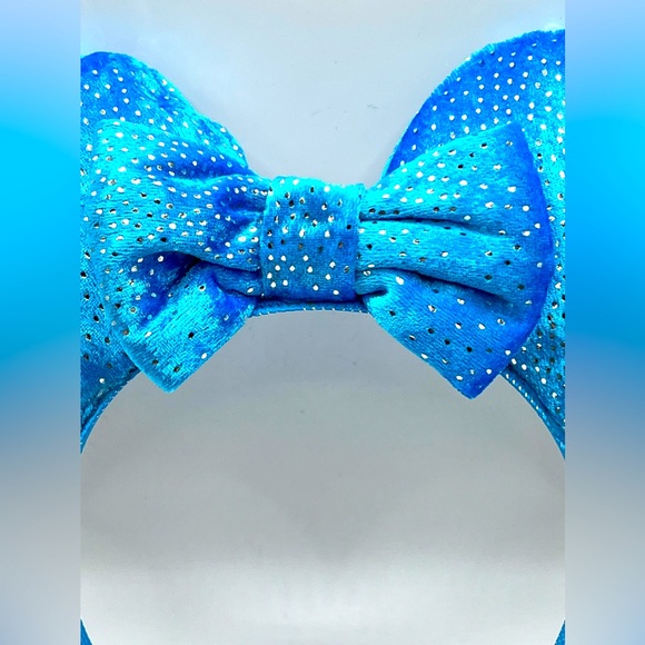 Handmade Blue Shiny Mickey Mouse Ears on Blue Headband - Picture 3 of 11
